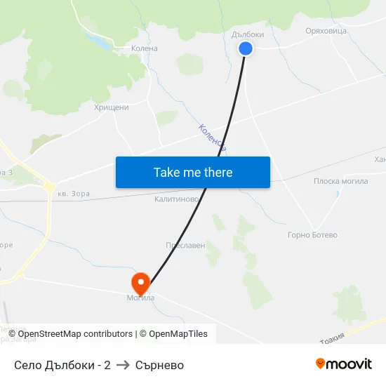 Село Дълбоки - 2 to Сърнево map