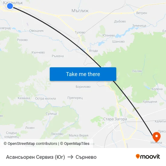 Асансьорен Сервиз (Юг) to Сърнево map