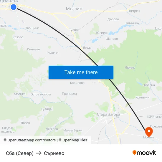 Сба (Север) to Сърнево map