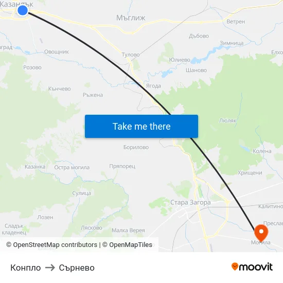 Конпло to Сърнево map