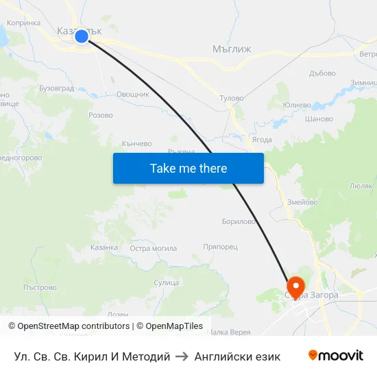 Ул. Св. Св. Кирил И Методий to Английски език map