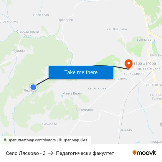 Село Лясково - 3 to Педагогически факултет map