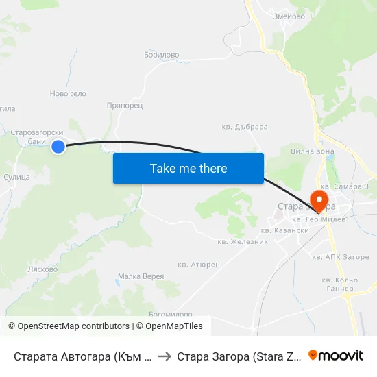 Старата Автогара (Към Града) to Стара Загора (Stara Zagora) map