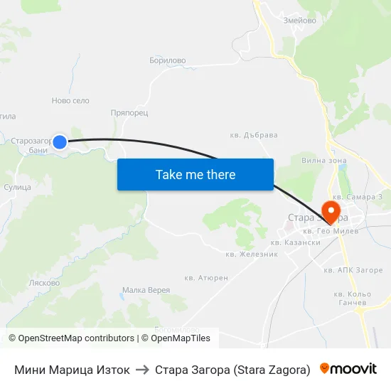 Мини Марица Изток to Стара Загора (Stara Zagora) map