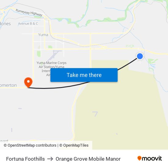 Fortuna Foothills to Orange Grove Mobile Manor map