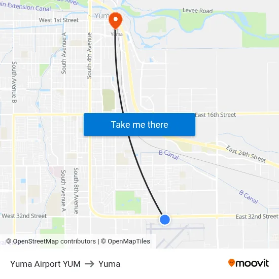 Yuma Airport YUM to Yuma map