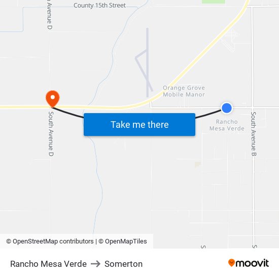 Rancho Mesa Verde to Somerton map