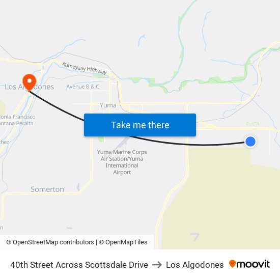 40th Street Across Scottsdale Drive to Los Algodones map