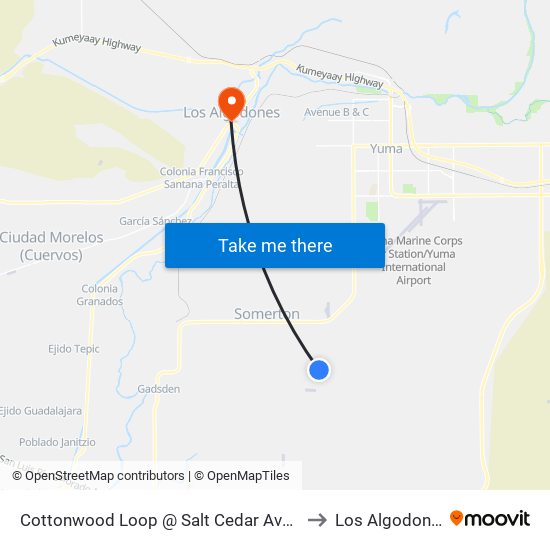 Cottonwood Loop @ Salt Cedar Avenue to Los Algodones map