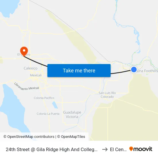 24th Street @ Gila Ridge High And College Avenue to El Centro map