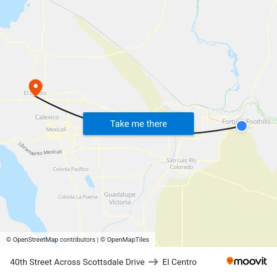 40th Street Across Scottsdale Drive to El Centro map
