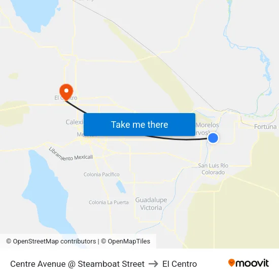 Centre Avenue @ Steamboat Street to El Centro map
