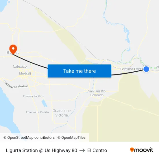 Ligurta Station @ Us Highway 80 to El Centro map