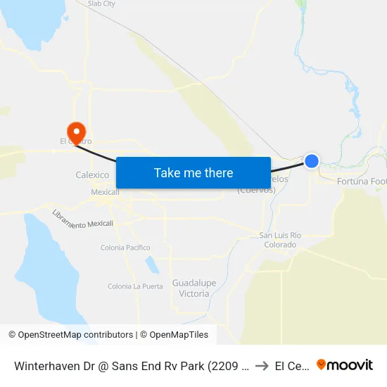 Winterhaven Dr @ Sans End Rv Park (2209 Winterhaven Dr) to El Centro map