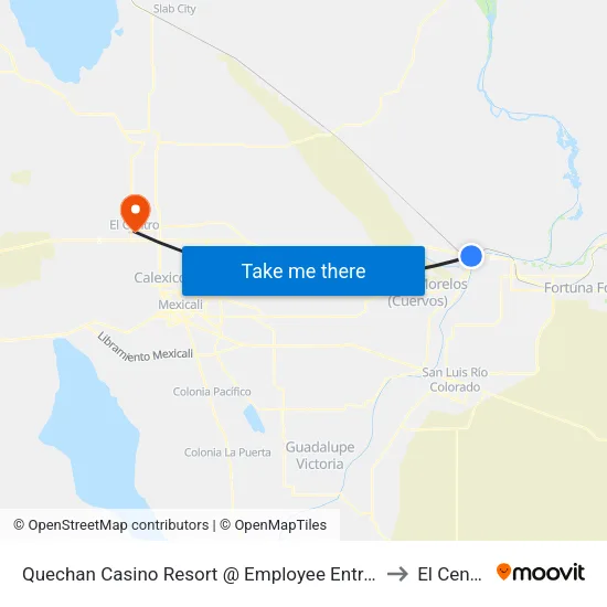 Quechan Casino Resort @ Employee Entrance to El Centro map
