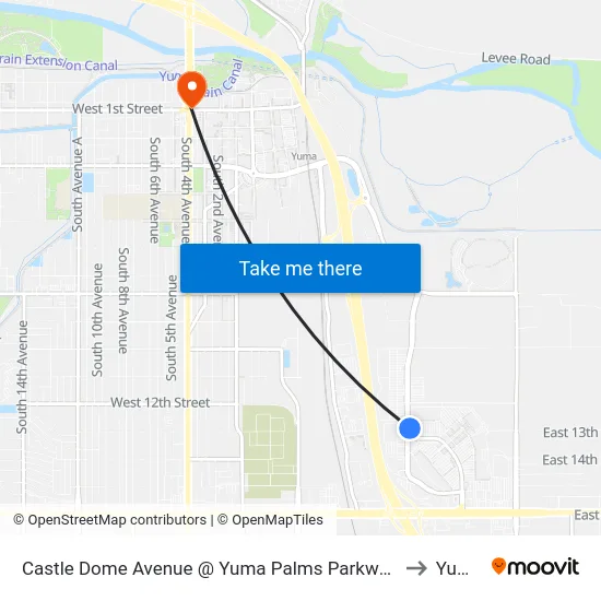 Castle Dome Avenue @ Yuma Palms Parkway to Yuma map