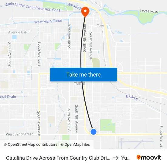 Catalina Drive Across From Country Club Drive to Yuma map
