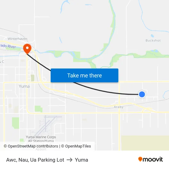Awc, Nau, Ua Parking Lot to Yuma map