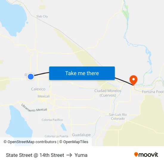 State Street @ 14th Street to Yuma map