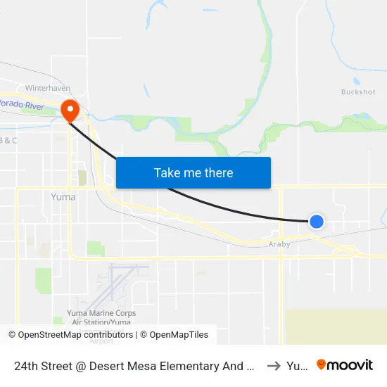 24th Street @ Desert Mesa Elementary And Avenue 7 1/2e to Yuma map