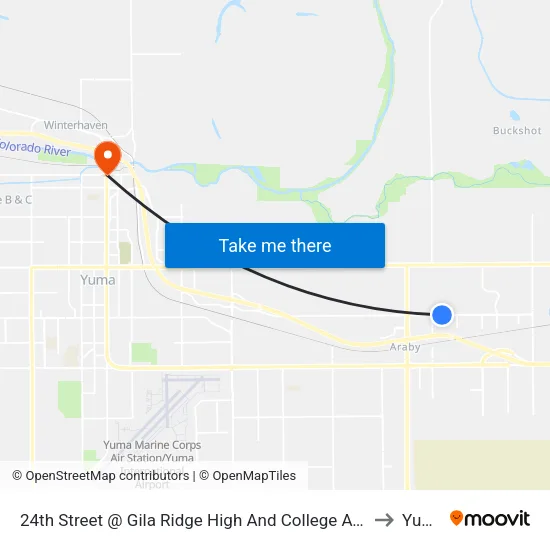 24th Street @ Gila Ridge High And College Avenue to Yuma map