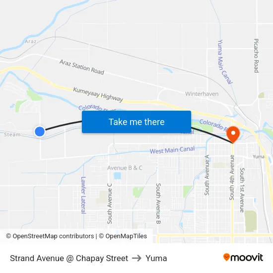 Strand Avenue @ Chapay Street to Yuma map