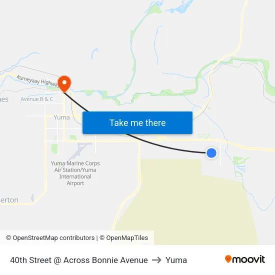 40th Street @ Across Bonnie Avenue to Yuma map