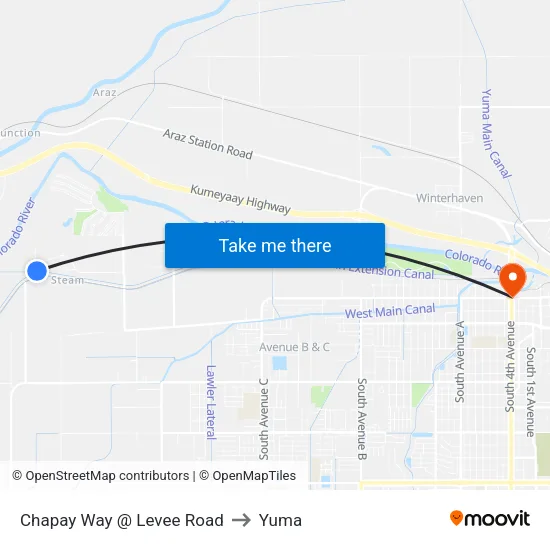 Chapay Way @ Levee Road to Yuma map