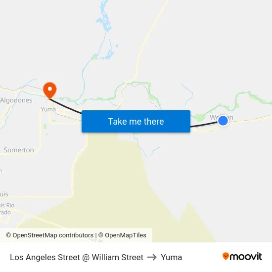 Los Angeles Street @ William Street to Yuma map