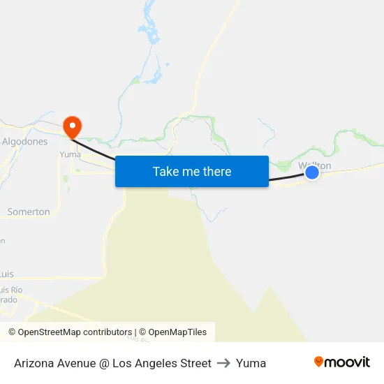 Arizona Avenue @ Los Angeles Street to Yuma map