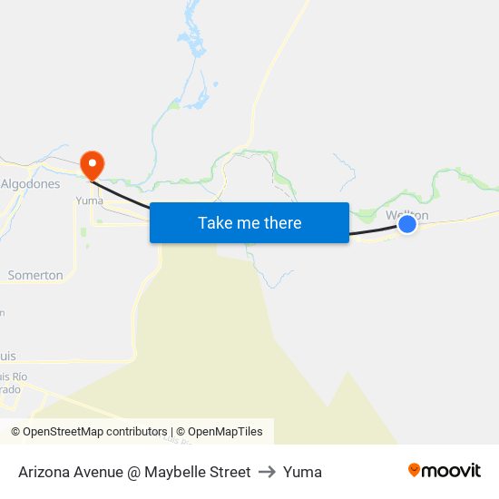 Arizona Avenue @ Maybelle Street to Yuma map