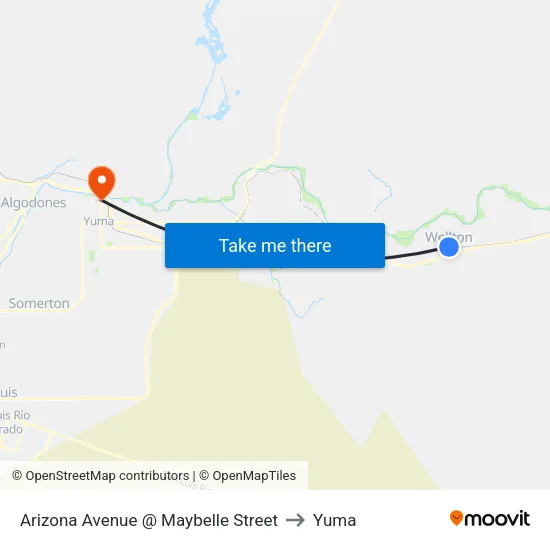 Arizona Avenue @ Maybelle Street to Yuma map