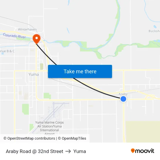 Araby Road @ 32nd Street to Yuma map
