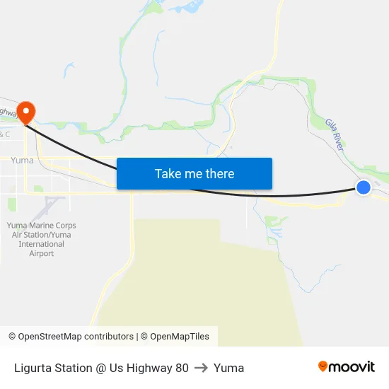 Ligurta Station @ Us Highway 80 to Yuma map