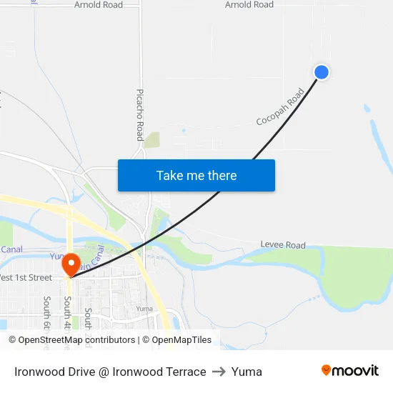 Ironwood Drive @ Ironwood Terrace to Yuma map