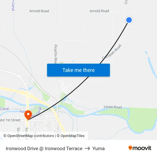 Ironwood Drive @ Ironwood Terrace to Yuma map