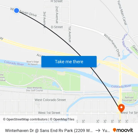 Winterhaven Dr @ Sans End Rv Park (2209 Winterhaven Dr) to Yuma map