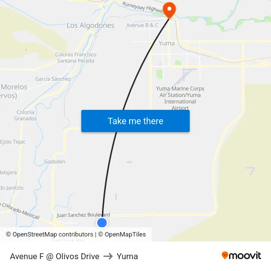 Avenue F @ Olivos Drive to Yuma map