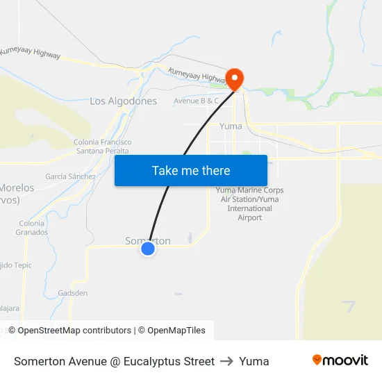 Somerton Avenue @ Eucalyptus Street to Yuma map