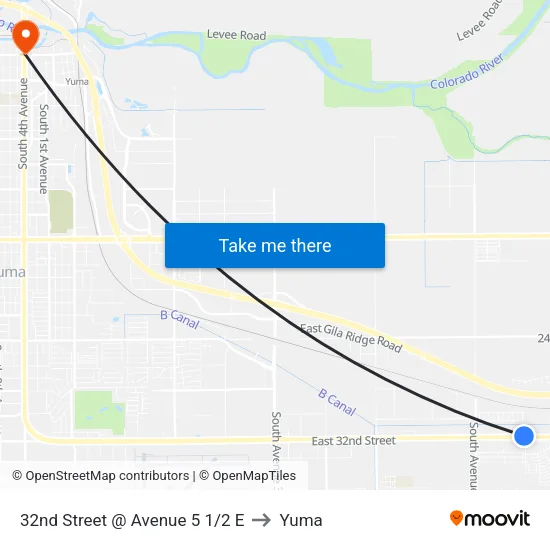 32nd Street @ Avenue 5 1/2 E to Yuma map