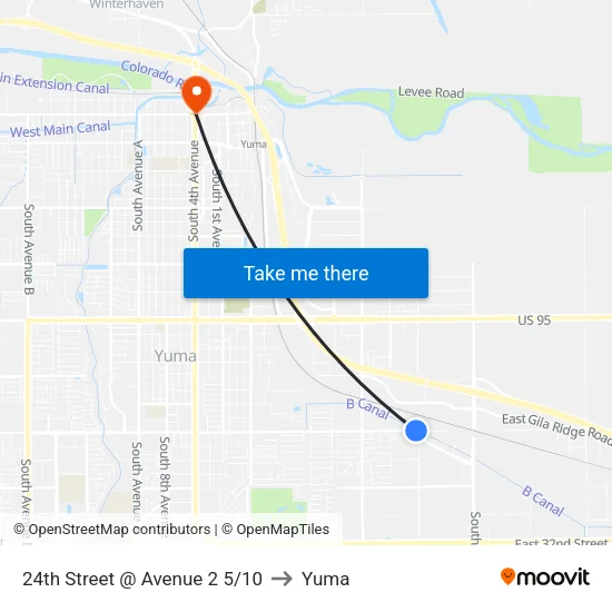 24th Street @ Avenue 2 5/10 to Yuma map