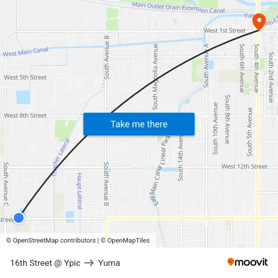 16th Street @ Ypic to Yuma map