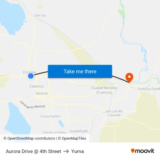 Aurora Drive @ 4th Street to Yuma map