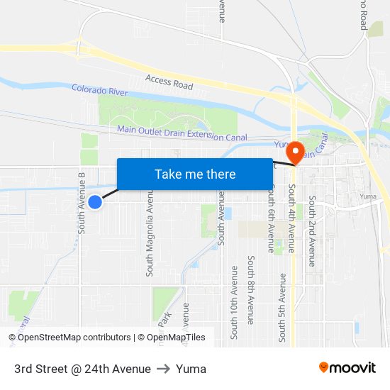3rd Street @ 24th Avenue to Yuma map