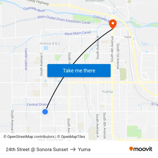 24th Street @ Sonora Sunset to Yuma map