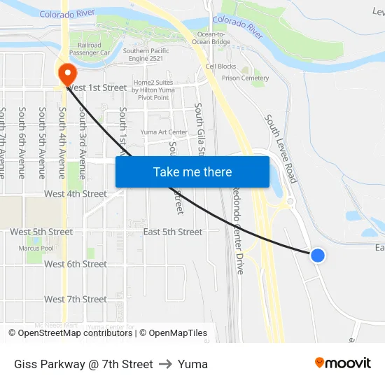 Giss Parkway @ 7th Street to Yuma map