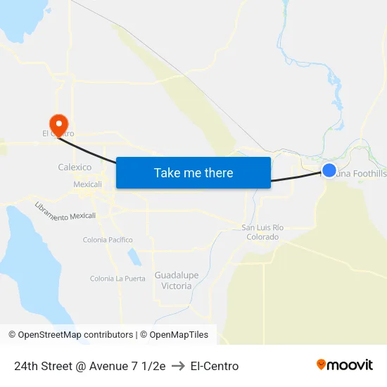 24th Street @ Avenue 7 1/2e to El-Centro map