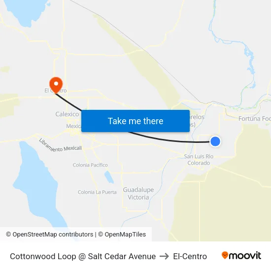 Cottonwood Loop @ Salt Cedar Avenue to El-Centro map