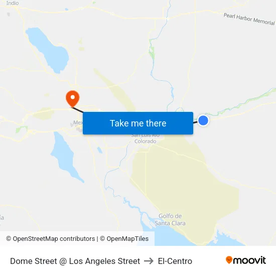 Dome Street @ Los Angeles Street to El-Centro map