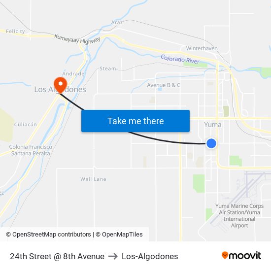 24th Street @ 8th Avenue to Los-Algodones map